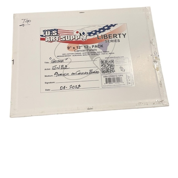 Hand painted Acrylic, Geisha portrait 8 x 10 - Picture 6 of 6